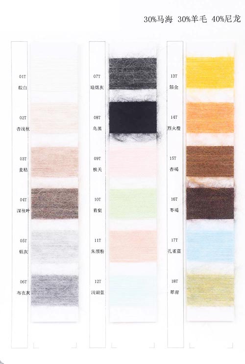 1/13nm 30% Mohair 30% uld 40% Nylon