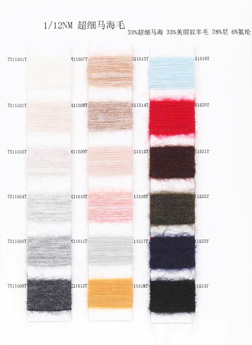 1/12NM 33% Mohair 28% Nylon 33% Merinoull 6% Elastan 